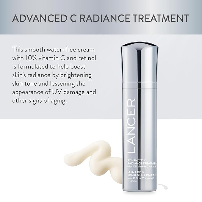 Lancer Skincare Advanced C Radiance Treatment, Vitamin C–Cream Face Care, Gentle Moisturizer and Anti Aging Cream 1.7 oz