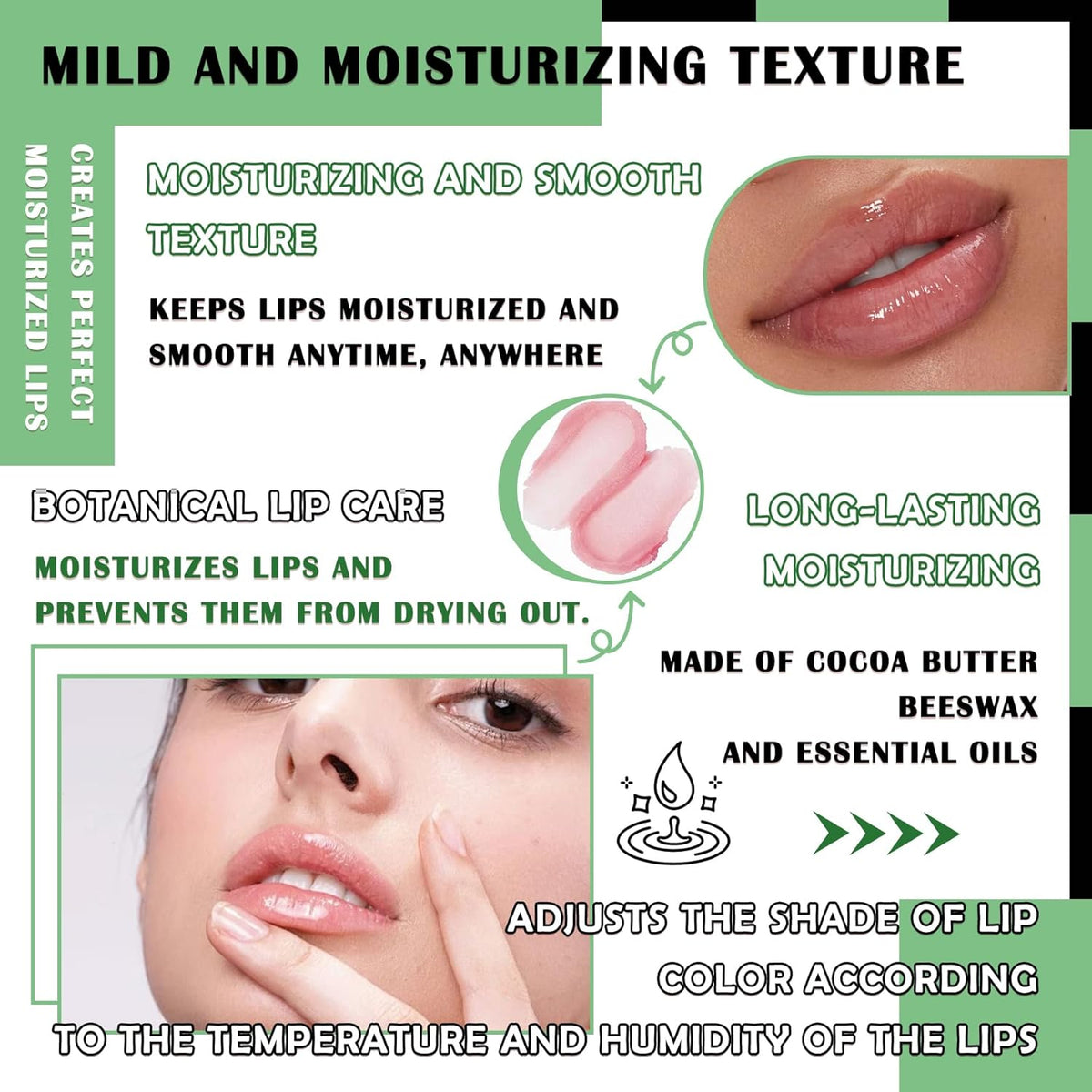 4PCS Aloe Vera Color Changing Lipstick,Temperature Color Change Lip Gloss Makeup Set,Waterproof Long Lasting Aloe Vera Tinted Lip Balm Moisturizer,Moisturizing PH Mood Magic Lipstick for Women