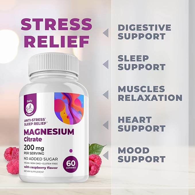 Vitamin D Gummies for Kids&Adults 2000 IU and Magnesium Gummies - healthy Vitamin D3 Supplements 1000IU - Vegetarian Gelatin-Free Immune Support with Sugar-Free Magnesium Calm Chews for Kids&Adults