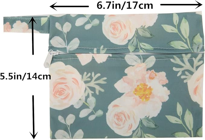 5 Small Panty Liners 1 Wet Bag Cloth Menstrual Pads Reusable Washable (Floral, S Panty Liners)
