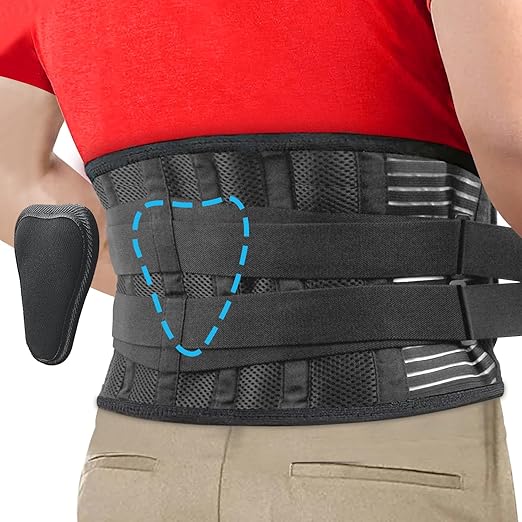 Lumbar Back Brace for Lower Back Pain Men and Women, Adjustable Backbrace with Lumbar Support Brace Pad, Breathable Design Belt Relief From Sciatica, Herniated Disc, Scoliosis, Size M