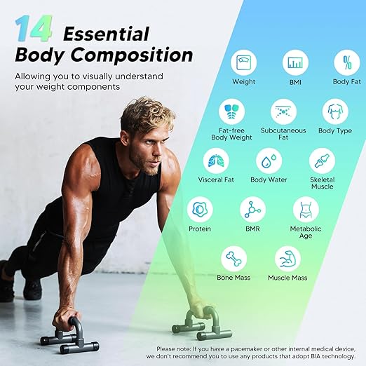 arboleaf Scale for Body Weight and Fat, High Accuracy Digital Smart Bathroom Scale, Digital Body Measuring Tape, 60in Body Tape Measure, Bluetooth Measuring Tape for Body Measurements,