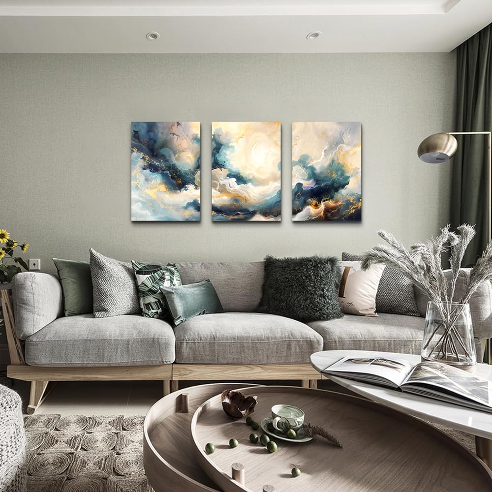 TTHYUEWS Canvas Wall Art For Living Room Modern Wall Decor For Bedroom Office Wall Decorations Minimalism Abstract Ink Paintings Framed Canvas Prints Wall Pictures Art Bathroom Home Decor 3 Piece