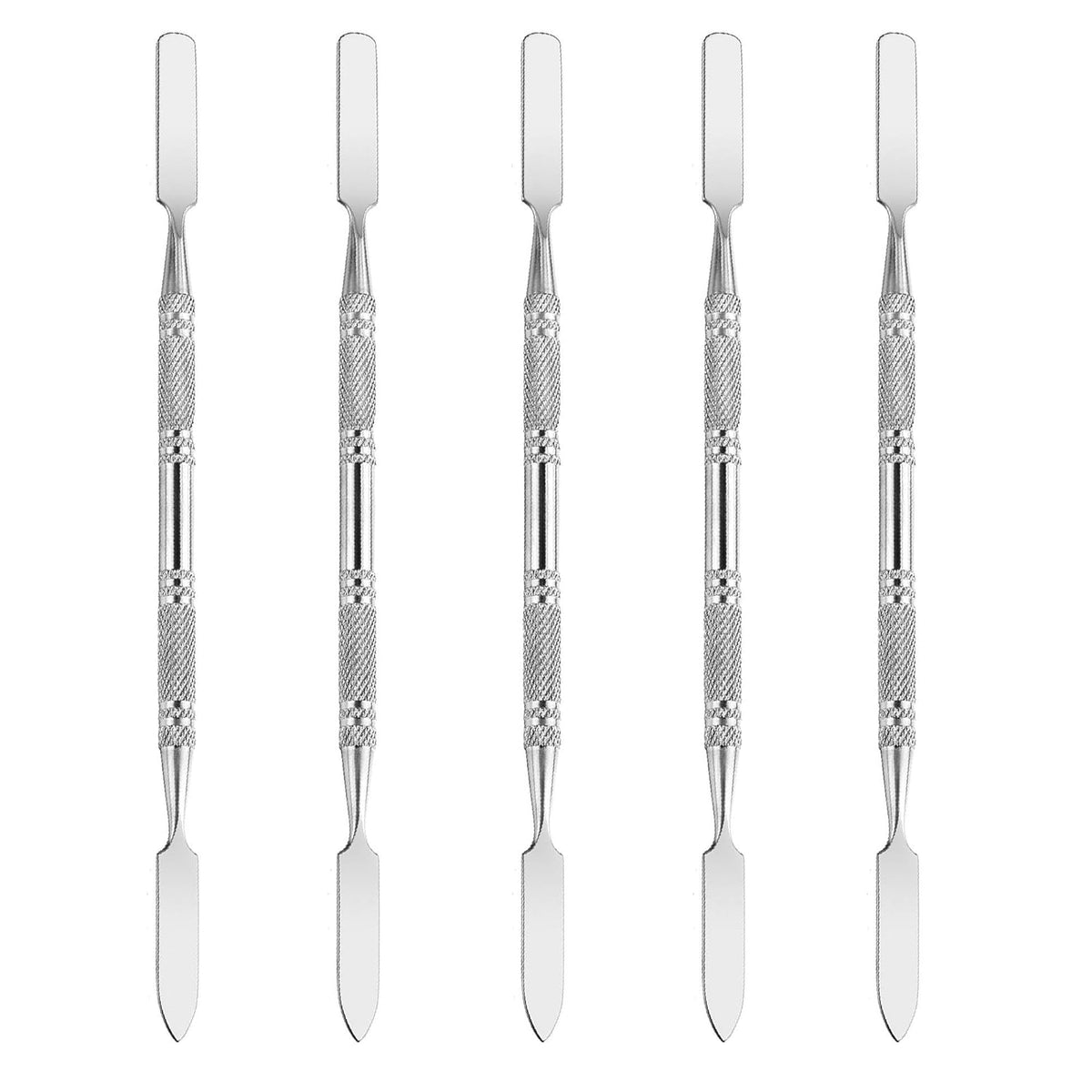 5Pcs Makeup Spatula tool metal Set Professional Beauty Stainless Steel Cosmetics Mixer Long Metal Spatula Depotting Mixing Tool (#2)