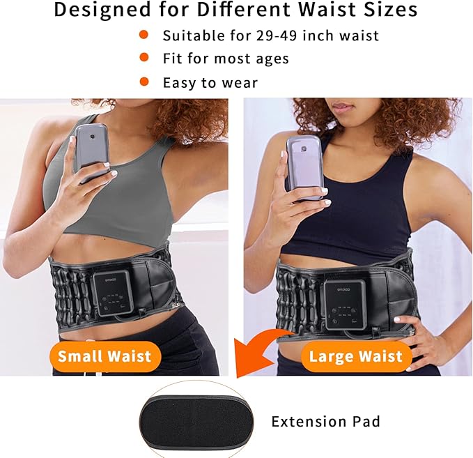 Decompression Back Belt with Heating and Vibration, Inflatable Lumbar Traction Belt for Back Pain Relief with 4000mAh Rechargeable Battery, Size Fits 29-49 Waist, Black