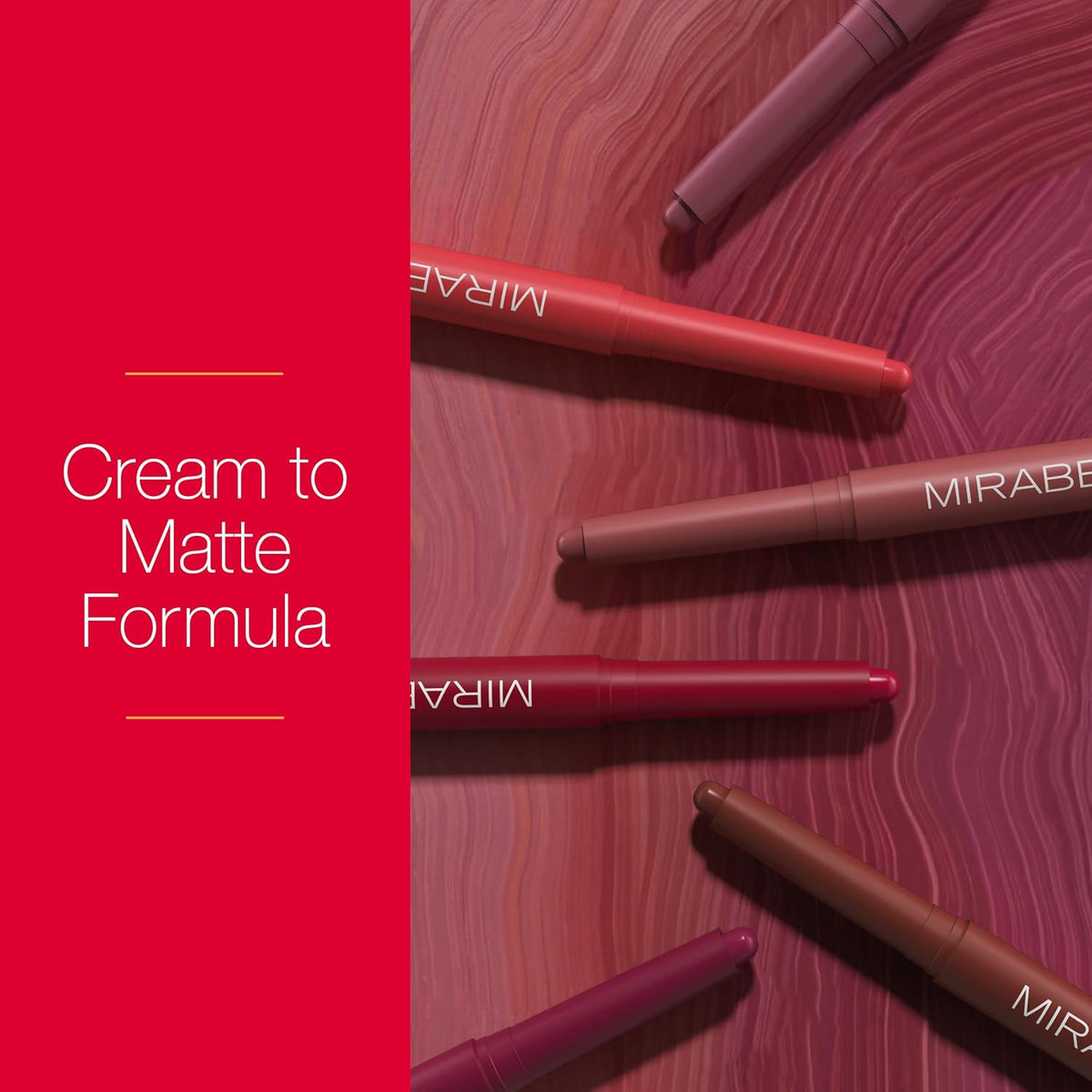Mirabella - Velvet Matte Lip Crayon, Retractable Highly-Pigmented 2-in-1 Makeup, Long-Lasting Hydrating Lipstick Crayon + Lip Liner, Moisturizing Cream-to-Matte Lipcare Formula, Nearly Nude