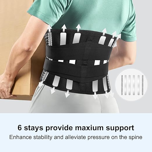Lumbar Back Brace for Lower Back Pain Men and Women, Adjustable Backbrace with Lumbar Support Brace Pad, Breathable Design Belt Relief From Sciatica, Herniated Disc, Scoliosis, Size XL