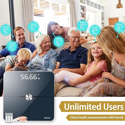 Smart Scale for Body Weight, Bathroom Scales Accurate to 0.1lb/0.05kg can be calibrated, Bluetooth Body Fat Scale BMI, 25 Metrics Body Composition Monitor Health Analyzer with App, ITO Glass, 400 lbs