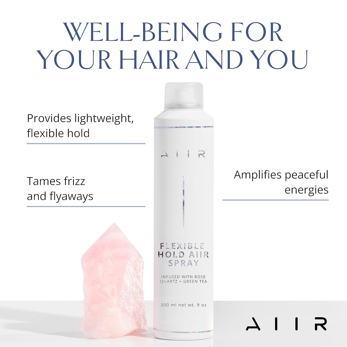 AIIR Flexible Hold Finishing Spray - Light Hold Hairspray with Soft & Touchable Finish, Enhances Style & Shine, Humidity Resistant for Fighting Frizz, 2.5 oz