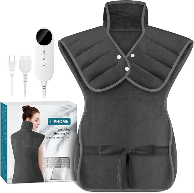 Heating Pad for Neck and Shoulders and Back, Heated Pad for Back Pain Relief, Heat Pads for Women, Gifts for Mom Grandma, Mothers Day, Birthday Gifts for Men Dad, 6 Heat Settings, 4 Auto-Off, 22"x37"