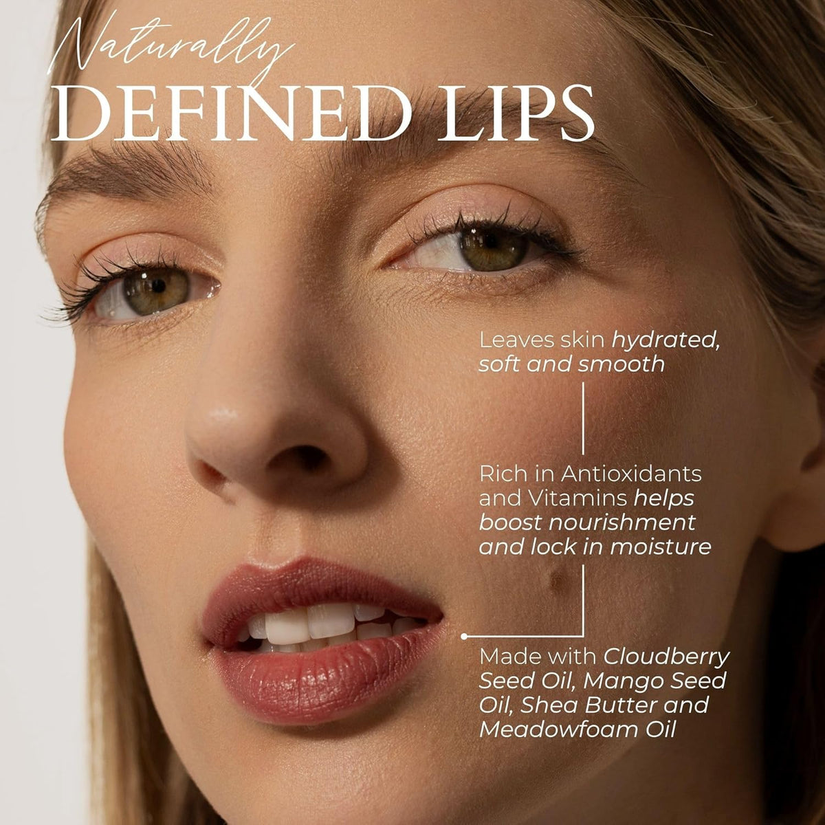 FITGLOW Beauty Vegan Lip Liner Pencil | Long-Lasting Lip Enhancer with Blending Brush | Hydrating Plumping Lip Liner | Smudge-Proof Lip Perfector | Define Shape & Fill | Muted Mauve, 1.1g