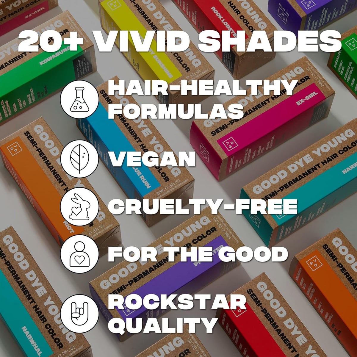 Good Dye Young Semi-Permanent Hair Color, Vegan and Cruelty-Free Purple Hair Dye, Last up to 24 Washes, Non-Damaging Conditioning Hair Color (5FL OZ, Wondermint)