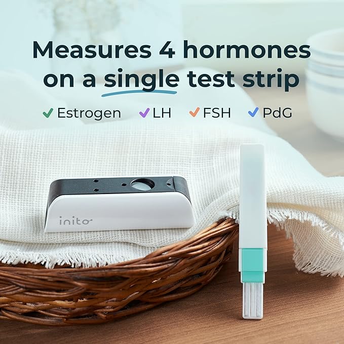 Inito Fertility Monitor & Hormone Tracker for Women | Estrogen, LH, PdG (Urine Metabolite of progesterone), FSH | Track and Confirm Ovulation | Includes 15 Test Strips (iPhone 15)