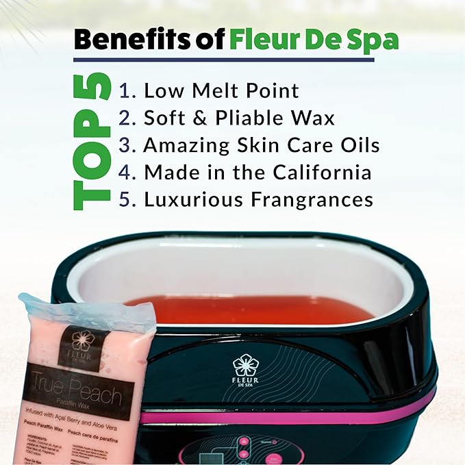 Premium Paraffin Wax Refills - Made in USA - Enhanced and Rich Oil Infusion of Coconut and Jojobo for Luxurious Spa and Home Use on Hands and Feet (Unscented, 1 pound)