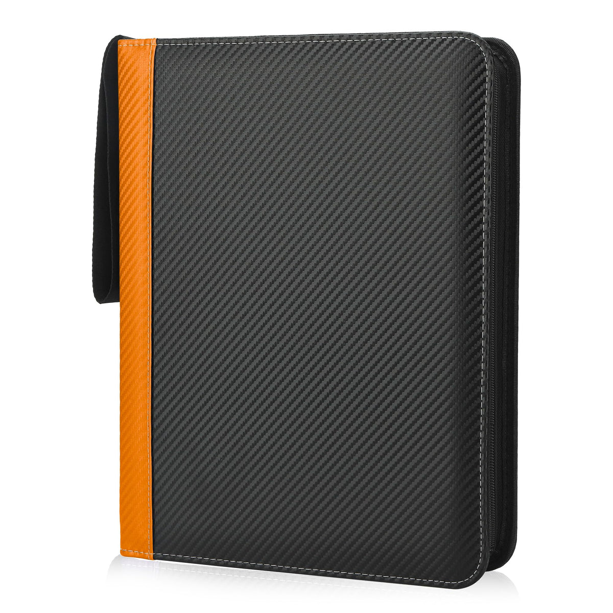 TCGUARD 9 Pockets Trading Card Binder with Sleeves Card Organizer, 900 Double Sided Pocket PU Card Collection Binder, Baseball Binder,for Sports Card, MTG, TCG Yugioh Card (Orange)