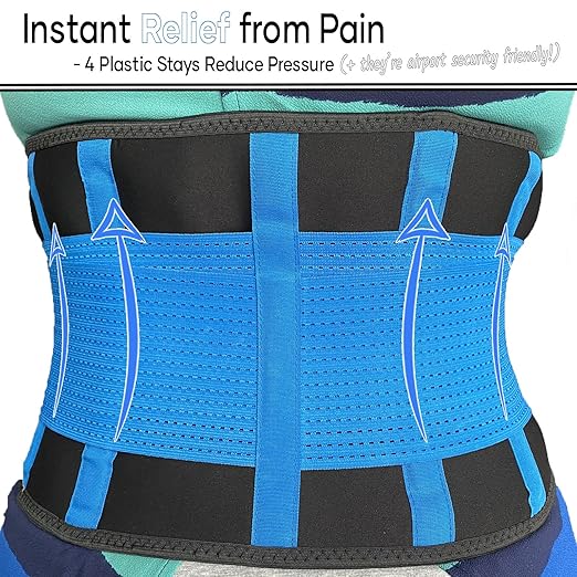 Back Brace Support Belt for Lower Lumbar Pain Relief for Men and Women - Medical Grade Orthopedic Waist Compression for Sciatica Nerve, Scoliosis, Disc or Lifting at Work