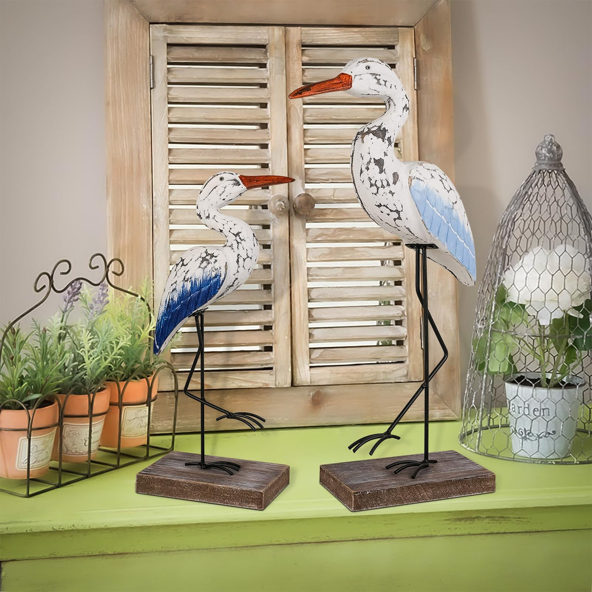 SAILINGSTORY Wooden Seagull Figurine Sea Bird Statue Nautical Coastal Beach Decor