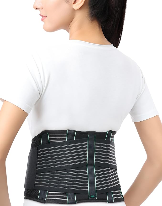 TYNOR Back Support Belt, Back Brace for Lower Back Pain,Breathable Lumbar Support Belt for Men & Women, Herniated Disc, Scoliosis & Lifting, Adjustable Straps with Lumbar Pad (XXL, Premium Black)