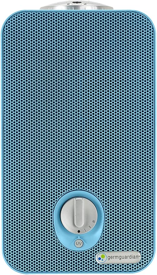 GermGuardian Air Purifier for Home with HEPA Pure Filter, Night Light Projector, UV-C Light Helps Reduce Germs, Removes 99.97% of Pollutants, Rooms up to 263 Sq. Ft., 11", Blue, AC4150BLCA