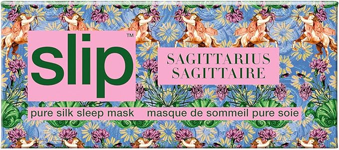 Slip Pure Silk Sleep Mask - 100% Pure 22 Momme Mulberry Silk Eye Mask - Comfortable Sleeping Mask with Elastic Band + Pure Silk Filler and Internal Liner, Zodiac Collection: Sagittarius