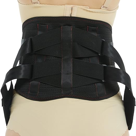 NeoTech Care Back Support Belt - Breathable & Adjustable Lower Back Brace - Double Pull Compression Straps (Black, Size M)