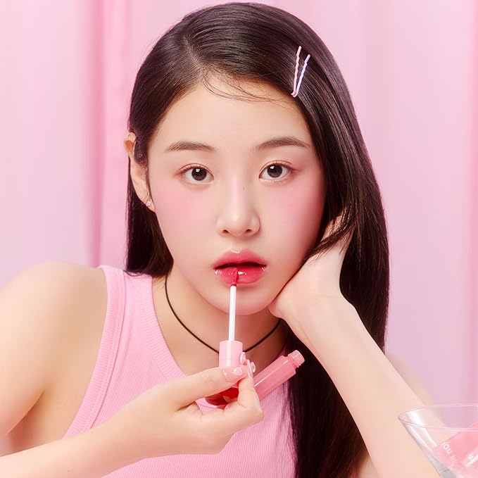 YNM Heart Jelling Tint (04 CHESTNUT JELLING, 0.09 oz) Silicone Lip Brush Included, K-Beauty, Non-Sticky, Moisturizing, Smudge-Proof, Korean Lip Tint, Long-Lasting, Vivid Color