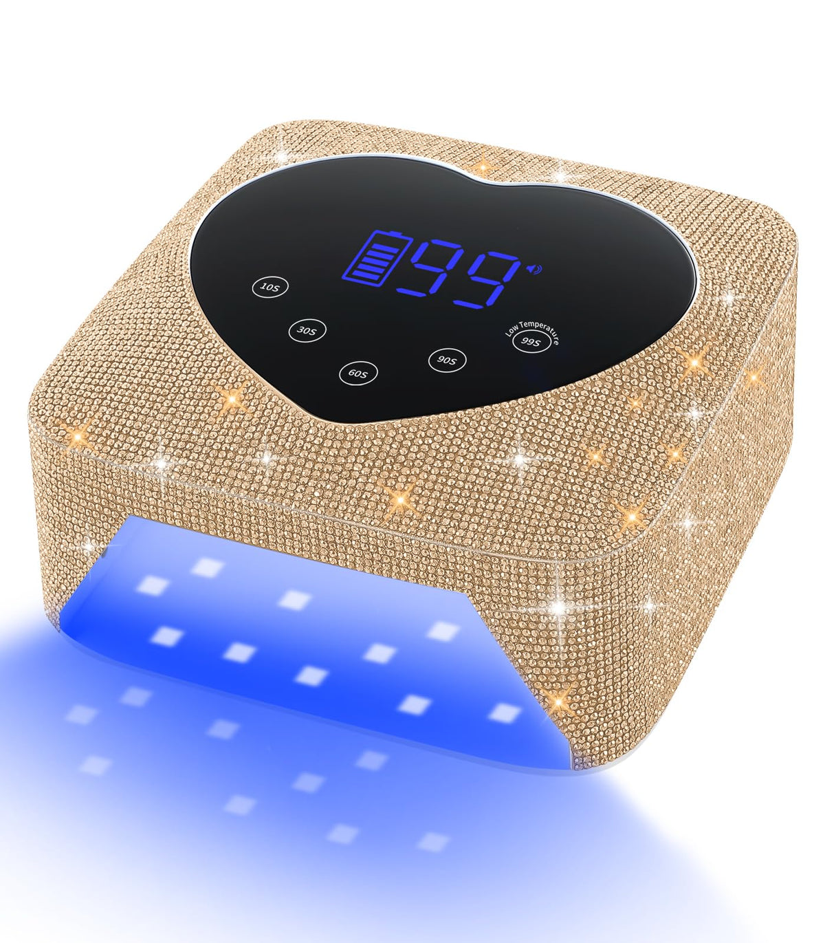UV Light for Nails, 72W Cordless UV Nail Lamp for Gel Nails, Rechargeable Gold Diamond LED Nail Dryer with 5 Timer Setting,Touch Control & Auto Sensor, Fast Nail Light Curing Lamp for Salon & Home