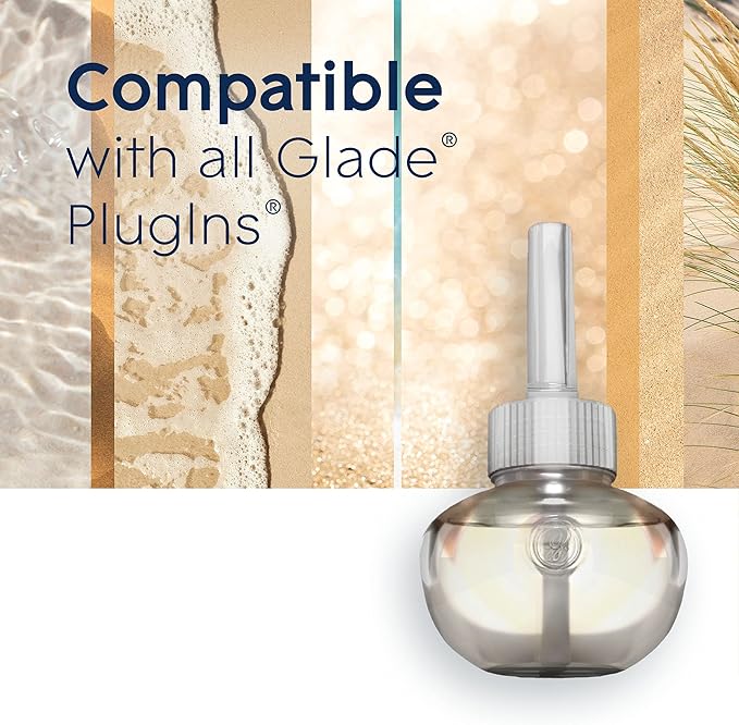 Glade PlugIns Scented Oil 10 Refills, Air Freshener, Aqua Waves, 10 x 0.67 oz, Packaging May Vary