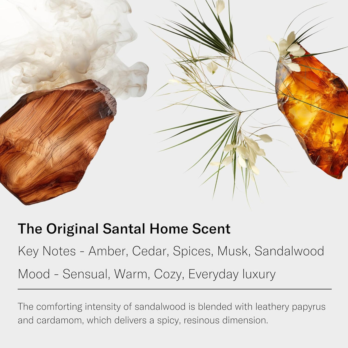 AromaTech Santal Aroma Essential Oil Blend: Luxury Hotel Inspired Aromatherapy with Amber, Vanilla, Cedar & Sandalwood for Ultrasonic Diffusers & Nebulizers - 0.3 fl oz, 10 mL
