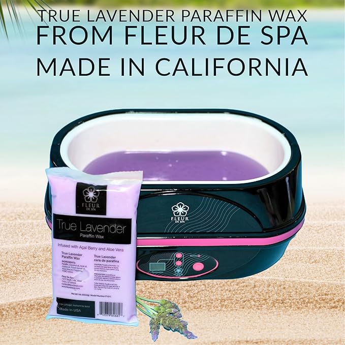 Premium Paraffin Wax Refills - Made in USA - Enhanced and Rich Oil Infusion of Coconut and Jojobo for Luxurious Spa and Home Use on Hands and Feet (True lavender, 1 pound)