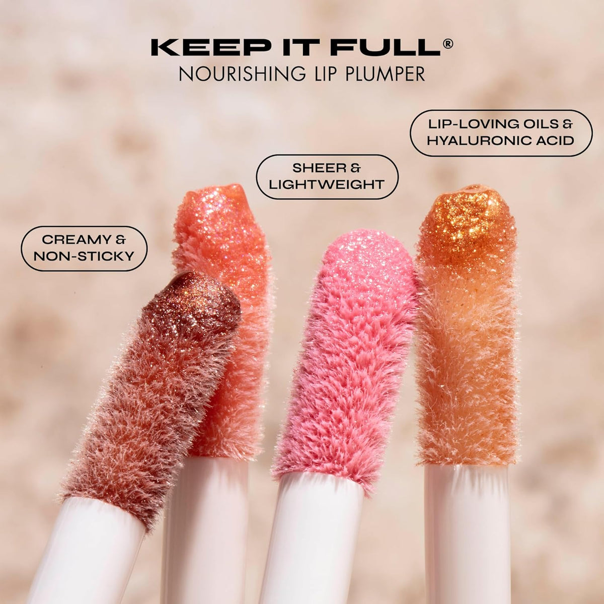 Milani Lip Gloss, Keep It Full Nourishing Lip Plumper with Hyaluronic Acid & Peptides for Soft, Fuller-Looking Lips (0.13 Fl. Oz.) Champagne