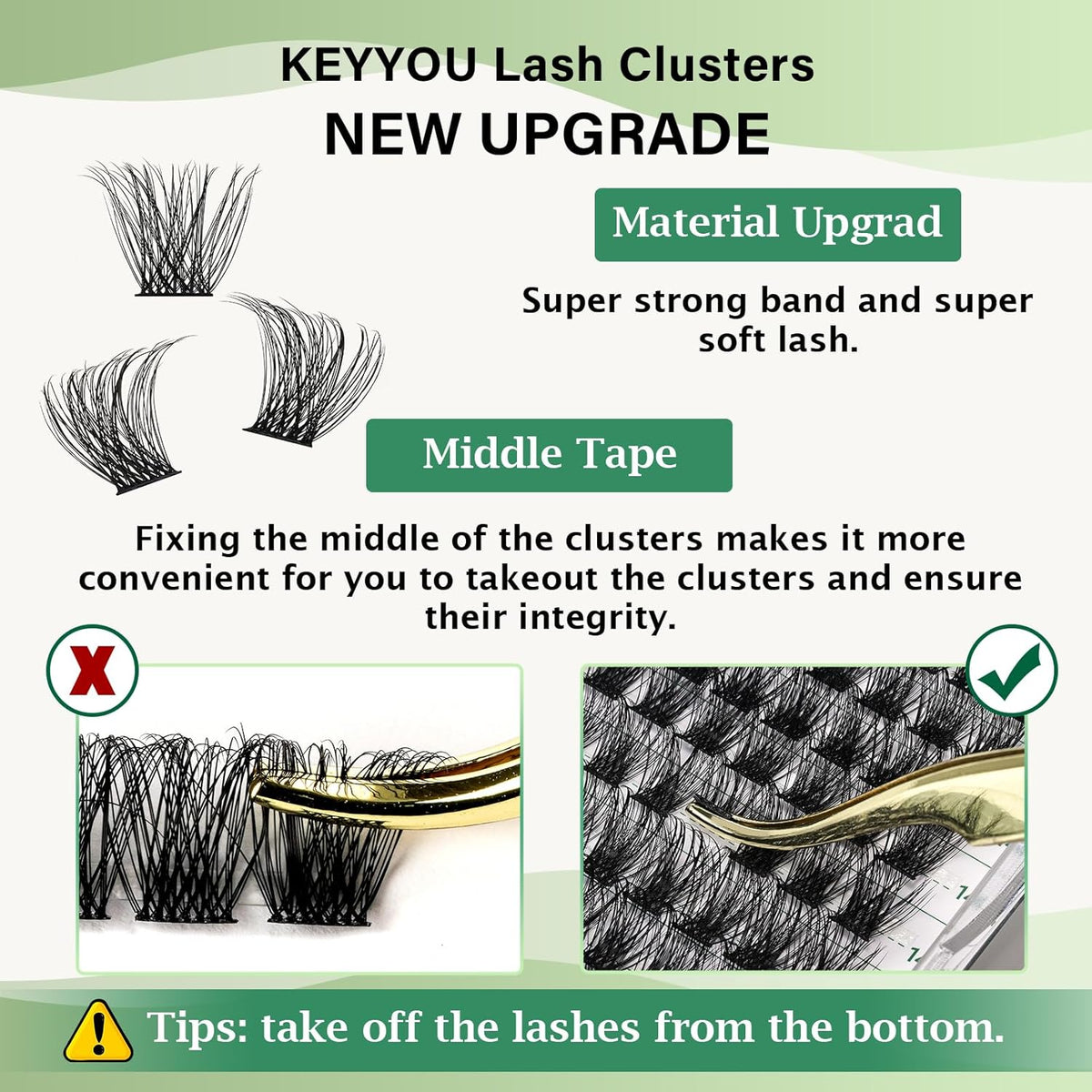 Lash Clusters 96pcs Individual Lashes D Curl 12mm Eyelash Clusters KEYYOU Volume Wispy Lash Extension Soft&Comfortable Easy DIY at Home(Y23,D-12mm)