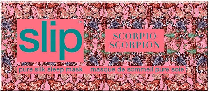 slip Pure Silk Sleep Mask - 100% Pure 22 Momme Mulberry Silk Eye Mask - Comfortable Sleeping Mask with Elastic Band + Pure Silk Filler and Internal Liner, Zodiac Collection: Scorpio