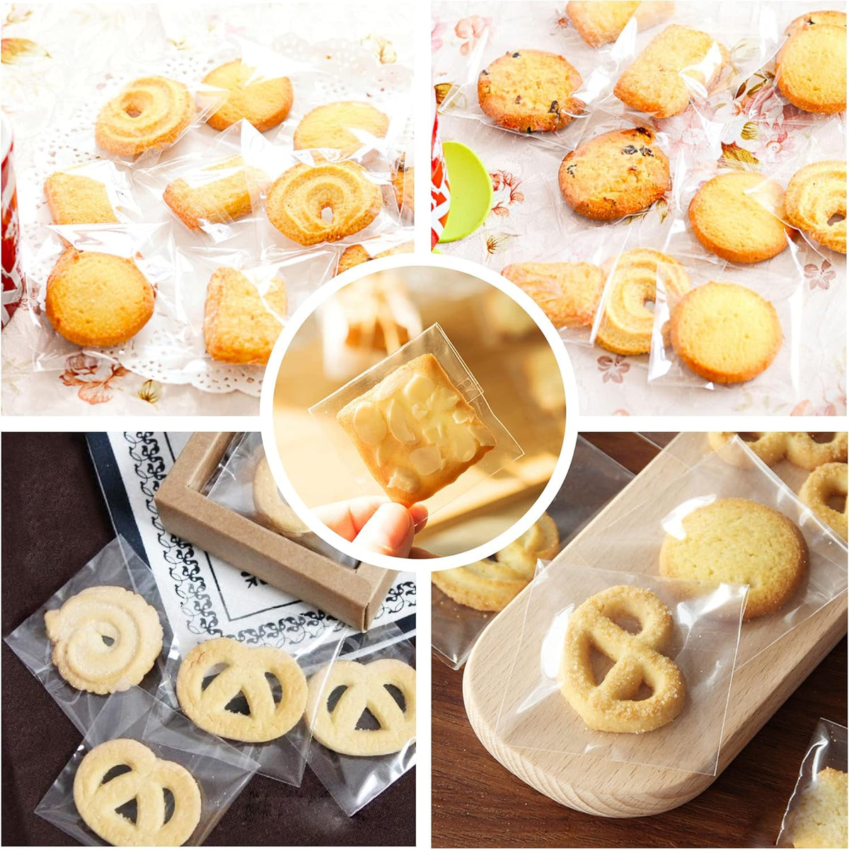 500pcs Small Cellophane Bags 1.5" x 1.5" Clear Adhesive Cello Bags Tiny Plastic Poly Bag 1Mil for Jewelry Earrings Cookie Candy Bakery Beads Coins Gifts Decorative (9 Sizes to Choose from)