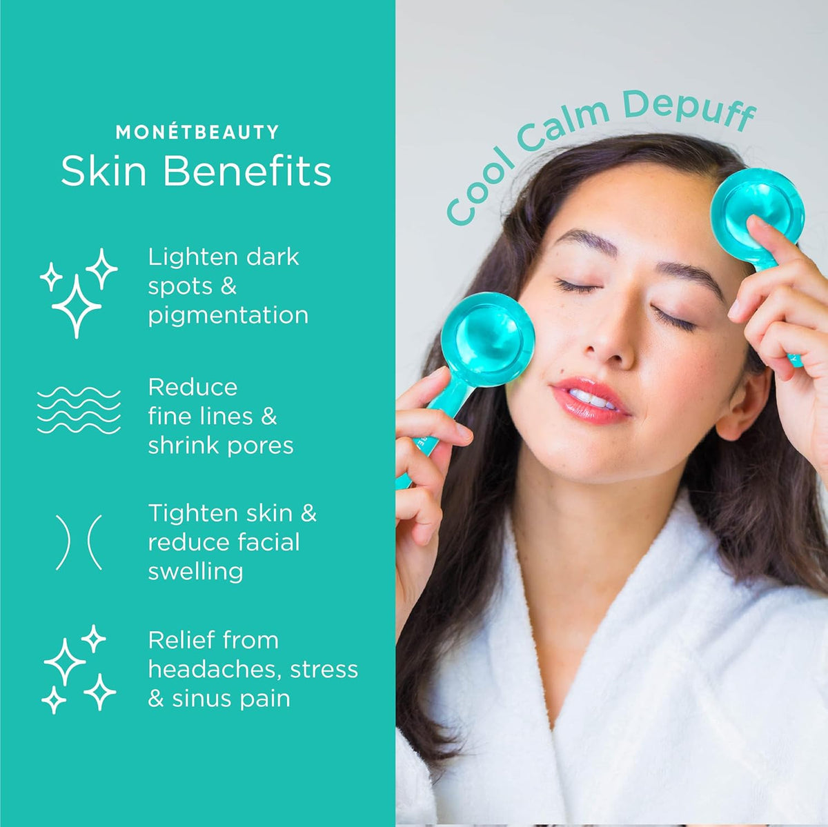 Ice Globes for Face, Freezer Safe and Highly Effective Facial Globes for Daily Beauty Routines, Face Roller to Reduce Puffiness, Enhance Circulation and Complexion (Blue, No Glitter)