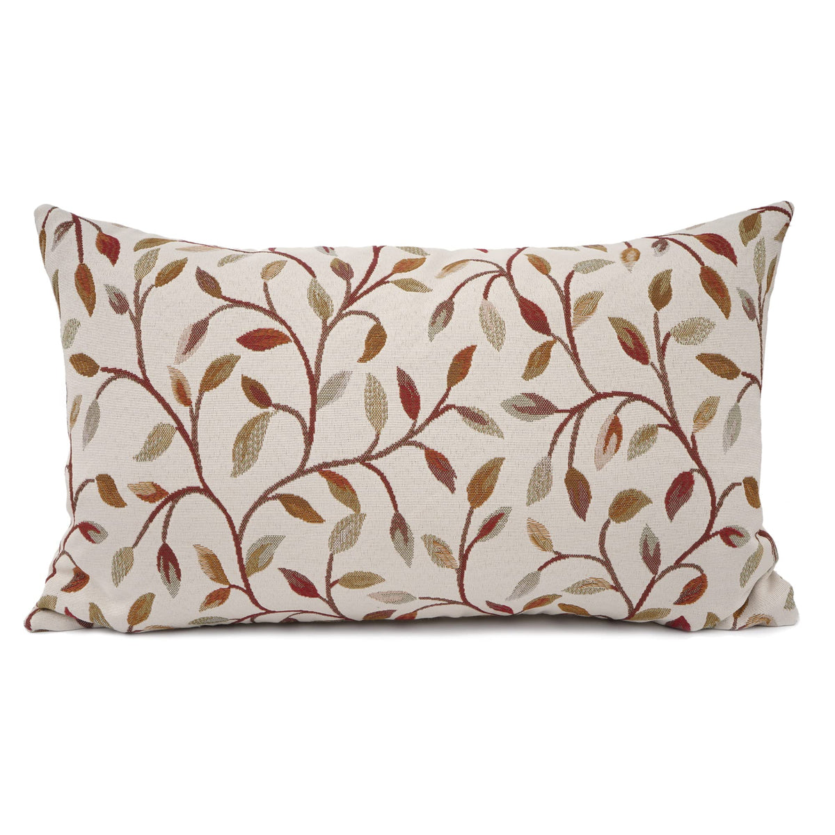 YOUR SMILE Farmhouse Oblong Rectangle Floral Chenille Embroidery Decorative Throw Pillow Case Cushion Cover Lumbar Pillowcase for Sofa 12 x 20 Inch, Brown Leaves