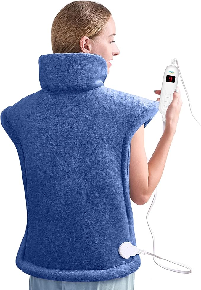 Heating Pad for Back Pain Relief, 24"x33" Weighted Heating Pads for Neck and Shoulder, Back Heating Pads Fast-Heating with 10 Heat Settings, 4 Timing Setting Full Body Heating Pad, Gifts for Women Men
