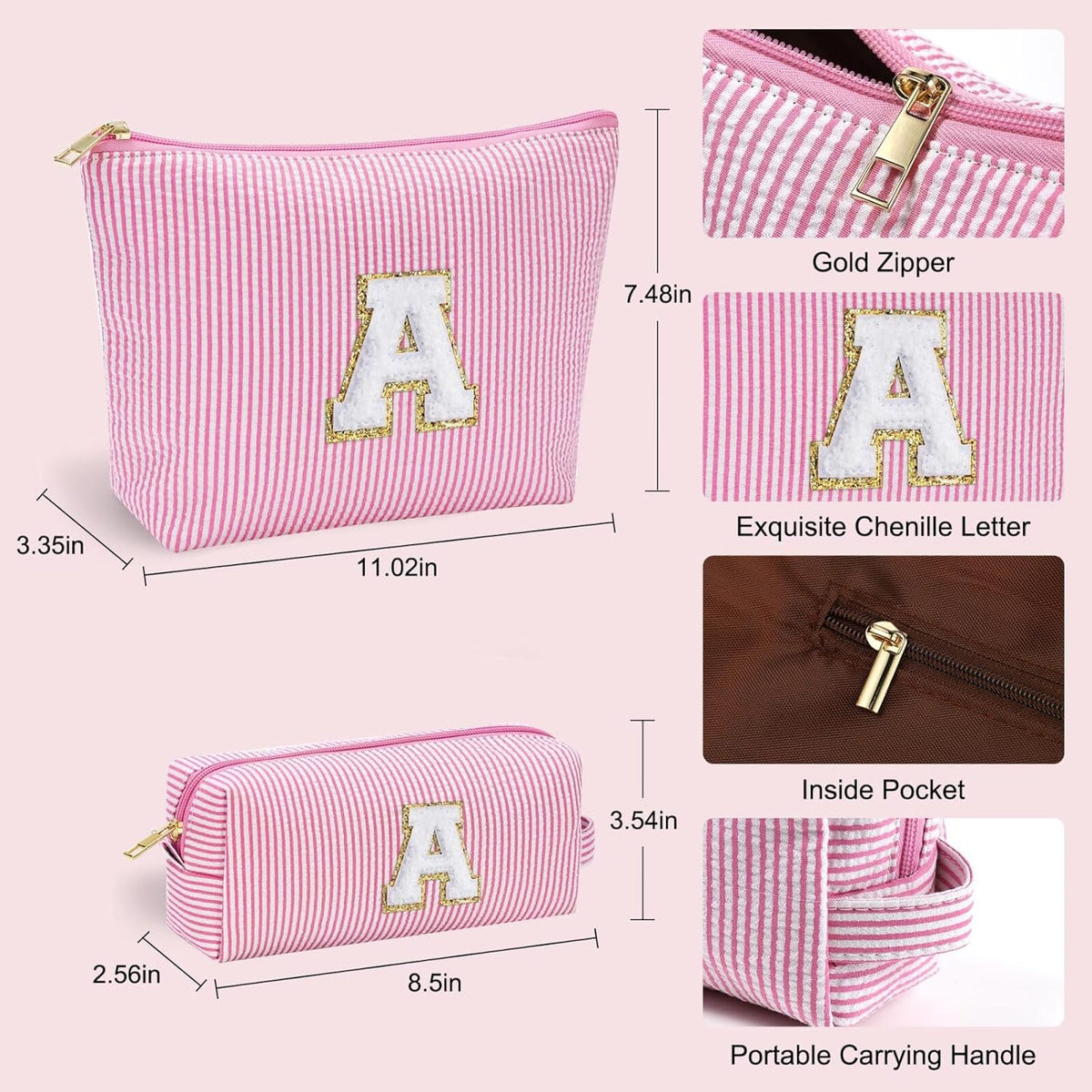 YOOLIFE Personalized Gifts for Women, Cute Travel Makeup Bag Daughter Niece Gifts Cosmetic Bag Skin Care Bag Sister Wife Friend Teacher Engagement Wedding Gifts for Women Mothers Day Thank You Gift P