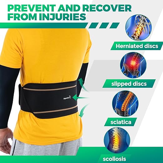 Back Smart Brace for Lower Back Pain Relief - Lightweight Copper Lumbar Brace for Men and Women, Lumber Support Belt with Adjustable Velcro for Sciatica - Large/X-Large, 1 Pack