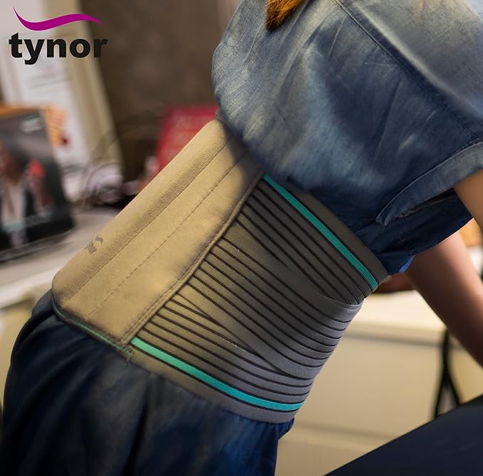 TYNOR Back Brace Lumbo Sacral Belt for Men & Women, Herniated Disc, Sciatica, Scoliosis & Lower Back Pain Breathable Back Support Belt, Adjustable Straps with Removable Pad (Small, Grey)