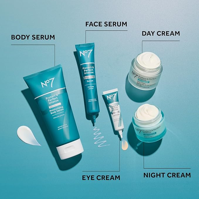 No7 Protect & Perfect Intense Advanced Night Cream - Vitamin E & Shea Butter Face Cream - Fine Line Reducing Moisturizer with Collagen Peptide Technology (1.69 fl oz)