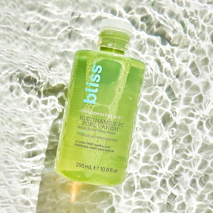 Bliss Disappearing Act Niacinamide Toner - 10 Fl Oz - Pore Vanish Complex - Purifies and Minimizes Pores - Alcohol-Free Face Toner - Clean - Vegan & Cruelty Free