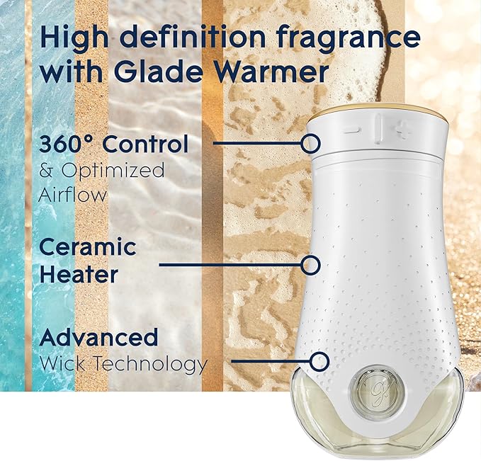 Glade PlugIns Scented Oil 10 Refills, Air Freshener, Aqua Waves, 10 x 0.67 oz, Packaging May Vary