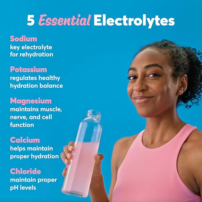 Nuun Sport Electrolyte Tablets with Magnesium, Calcium, Potassium, Chloride & Sodium, Gluten Free & Vegan, Strawberry Lemonade, 8 Pack (80 Servings Total)