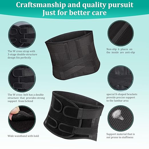 Adjustable Back Brace for Lower Back Pain & Sciatica Relief - Unisex Lumbar Support Belt for Herniated Disc, Posture Correction, Breathable Design for Work, Sports(B92,XXX-Large)