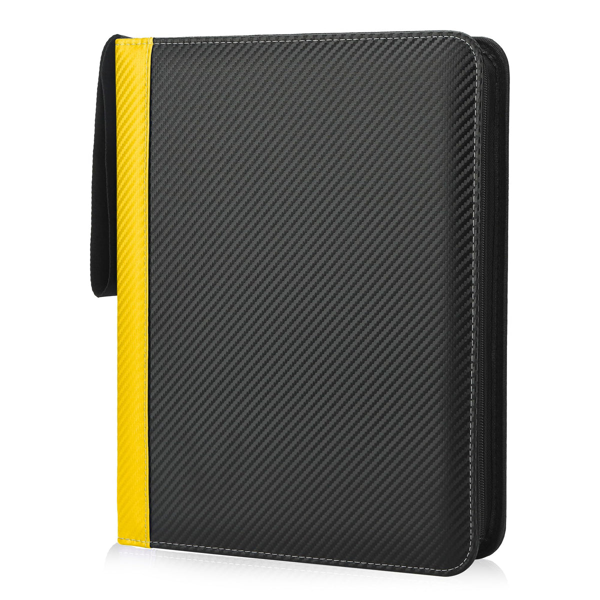 TCGUARD 9 Pockets Trading Card Binder with Sleeves Card Organizer, 900 Double Sided Pocket PU Card Collection Binder, Baseball Binder,for Sports Card, MTG, TCG Yugioh Card (Yellow)