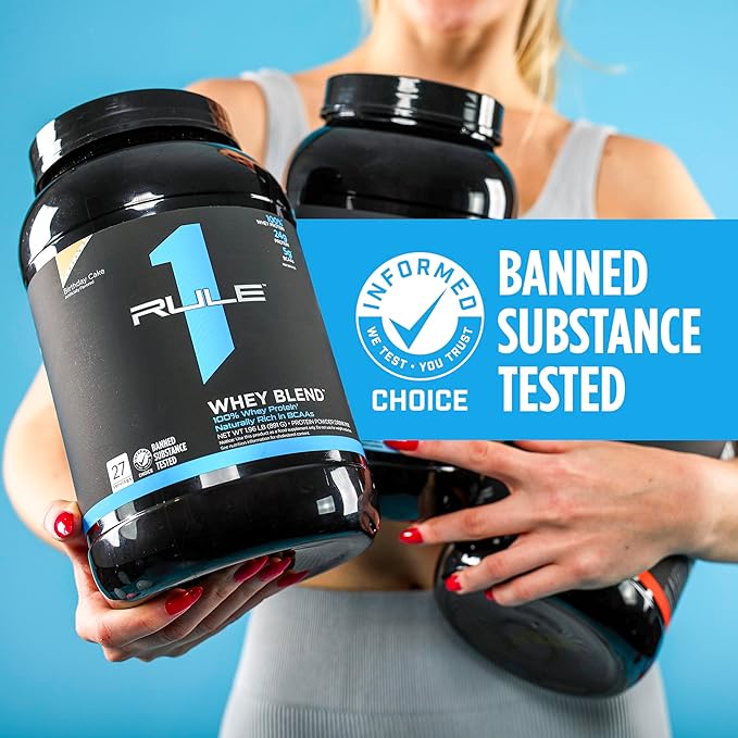 Rule One Proteins, R1 Whey Blend - 24g Fast-Acting Whey Protein Concentrates, Isolates, and Hydrolysates Per Serving, with Naturally Occurring EAAs and BCAAs (5 Pounds*, Mint Chocolate Chip)