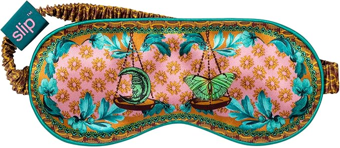 slip Pure Silk Sleep Mask - 100% Pure 22 Momme Mulberry Silk Eye Mask - Comfortable Sleeping Mask with Elastic Band + Pure Silk Filler and Internal Liner, Zodiac Collection: Libra