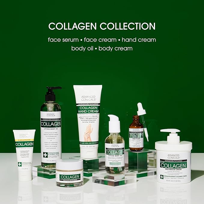 Advanced Clinicals Hydrating Collagen Oil For Body & After Shower | Visible Anti Aging Moisturizing Collagen Body Oil For Women & Men Helps Soften Appearance Of Crepe Skin & Wrinkles, 3.8 Fl Oz
