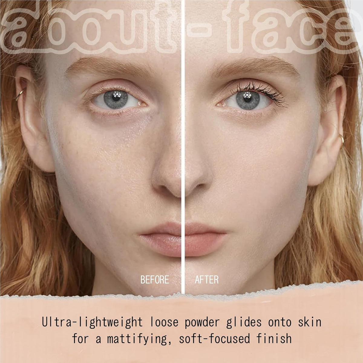 about-face Curtain Call Set & Smooth Loose Powder Finale – Lightweight, Oil-Absorbing Setting Powder with Rice Starch & Corn-Based Talc Alternative – Vegan, Cruelty-Free – 0.35oz (Pink Brightener)